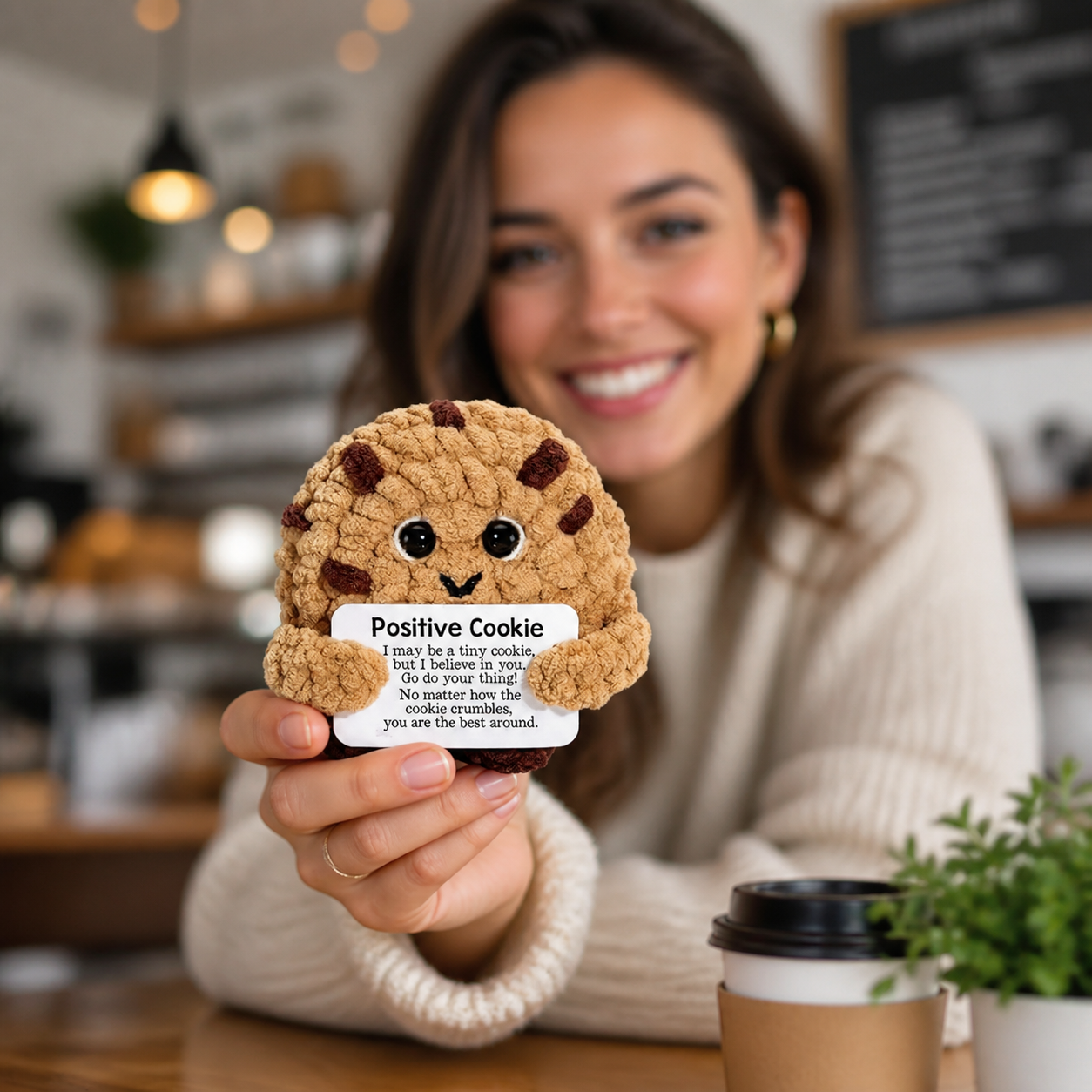 Emotional Support Cookie — Cute Crochet Plush Gift