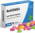 AntiOldGit Joke Pill Box | Funny Jelly Bean Sweets Gift for Men | Birthday, Father's Day & Retirement Present for Dad, Grandad & Him