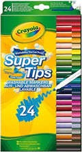 Crayola SuperTips Washable Markers | 24 Assorted Colours | Felt Tip Pens for Kids & Adults | Bullet Journaling, Colouring & Drawing | Age 3+