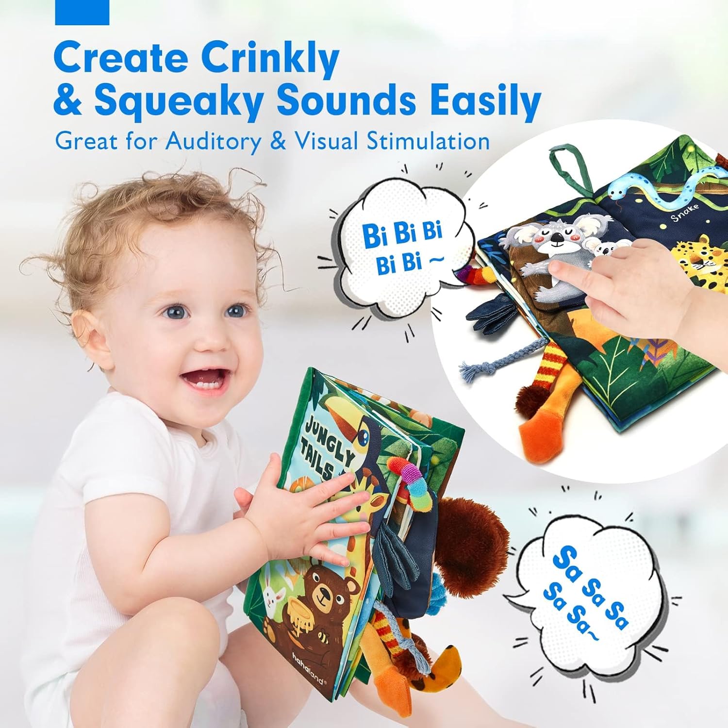 Hahaland Jungle Tails Baby Sensory Soft Book – Free Animated Card | EasyWish