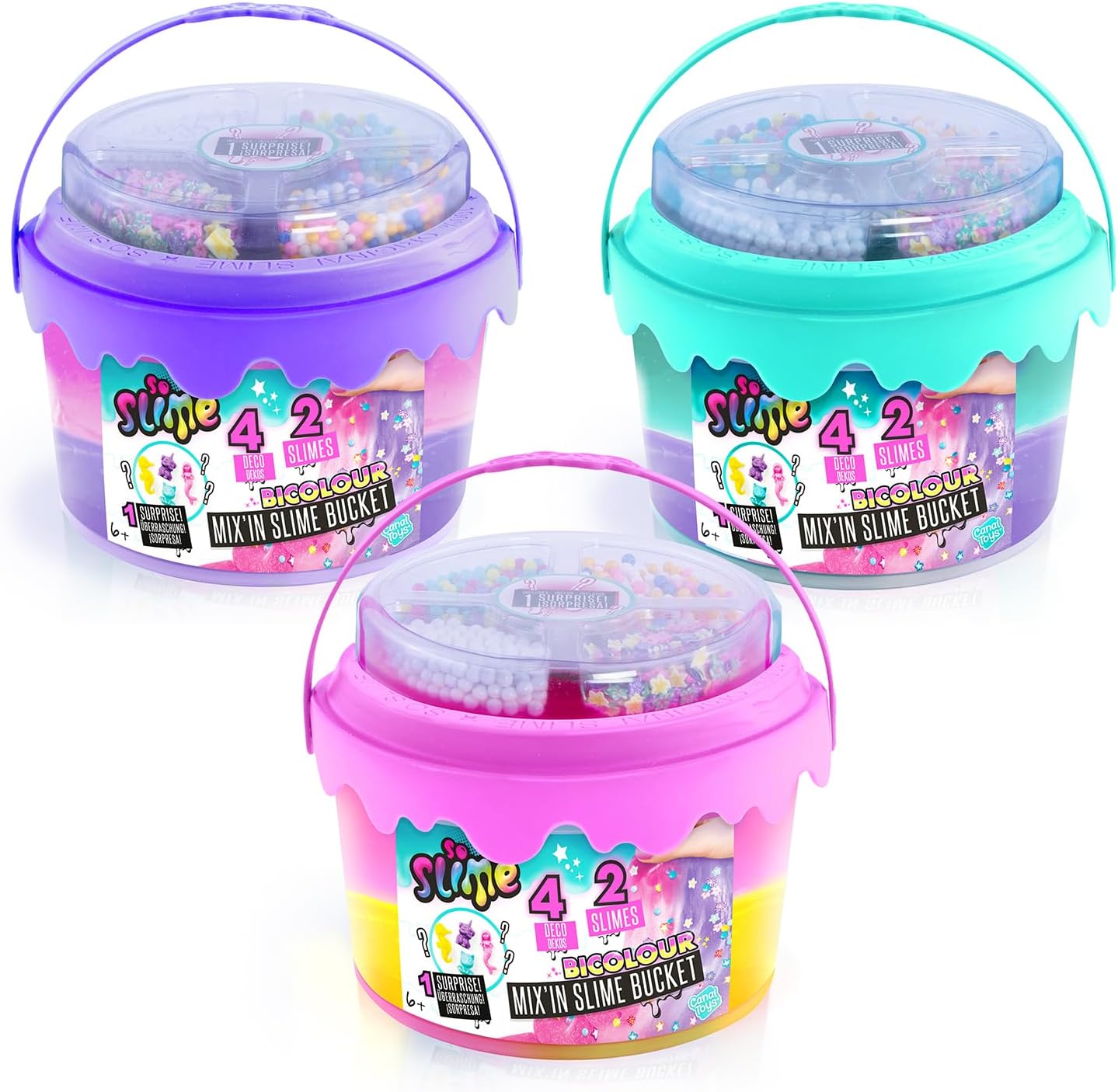 Slime Mix'In Slime Bucket | Ready-Made 400g Multicolour Slime Set for Kids 6+
