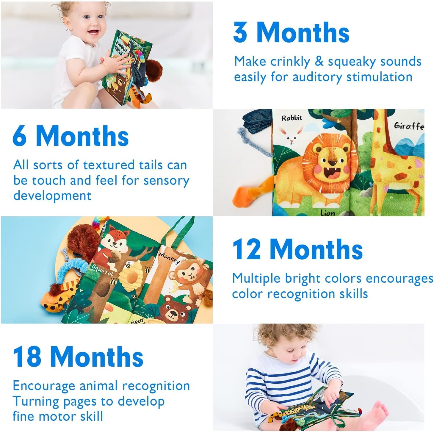 Hahaland Jungle Tails Baby Sensory Soft Book – Free Animated Card | EasyWish
