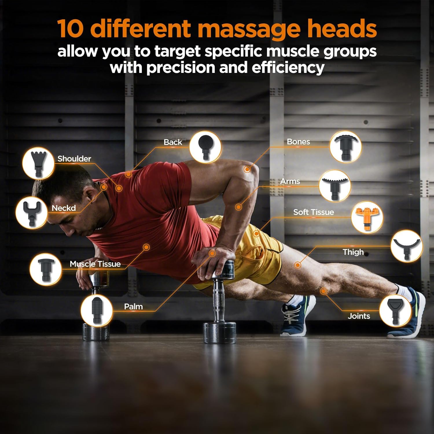 Massage Gun Deep Tissue | 2026 Upgraded 30 Speeds, 10 Massage Heads, LCD Touch Screen | Portable Muscle Massager for Back, Shoulder & Body Recovery