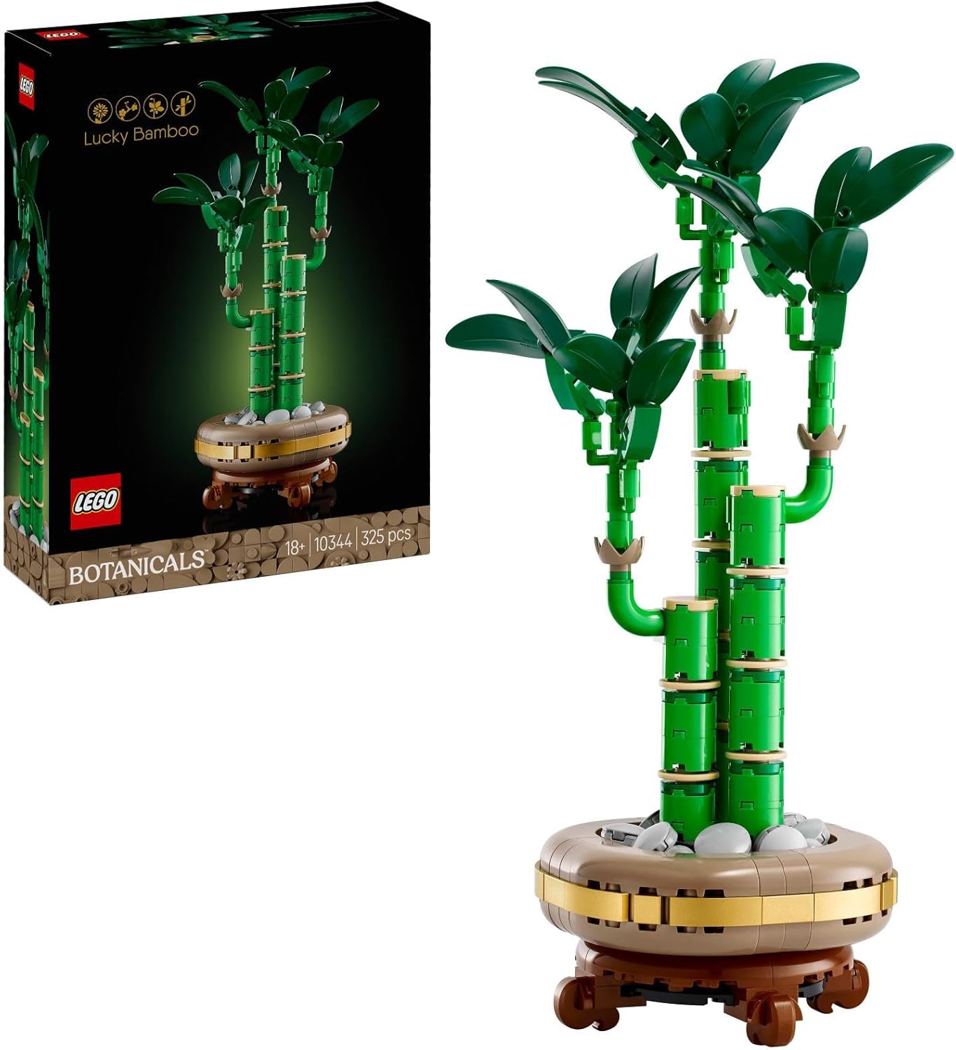 LEGO Lucky Bamboo 10344 displayed on a desk as elegant home decor