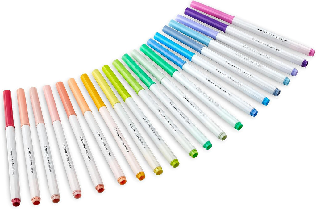 Crayola SuperTips Pastel Washable Markers | 20 Soft Assorted Colours | Felt Tip Pens for Kids | Colouring, Drawing & Journalling | Age 3+