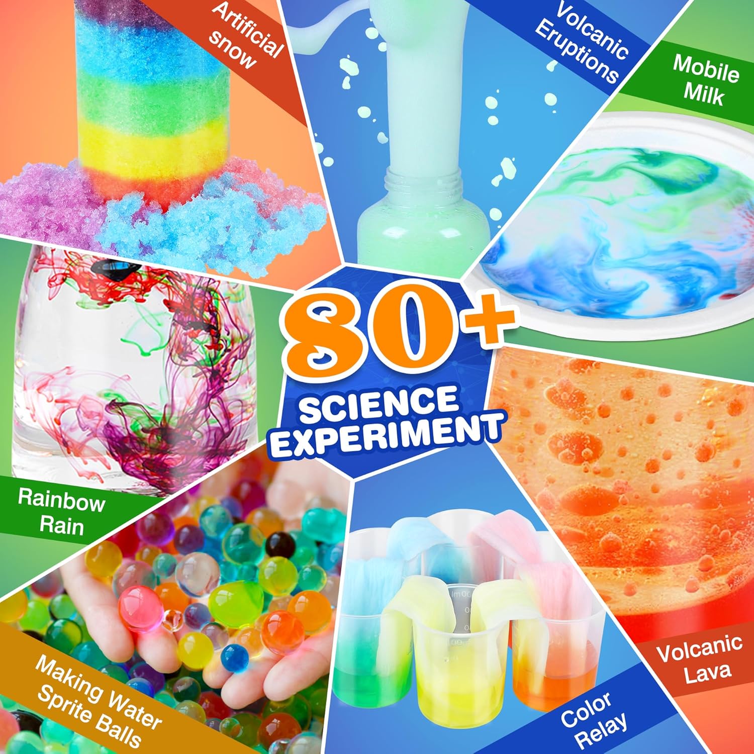 80+ Experiments Science Kit for Kids | Age 8-12 | STEM Educational Toy | Volcano, Chemistry, Fizzy Reactions & Colour Learning | Gift for Boys & Girls