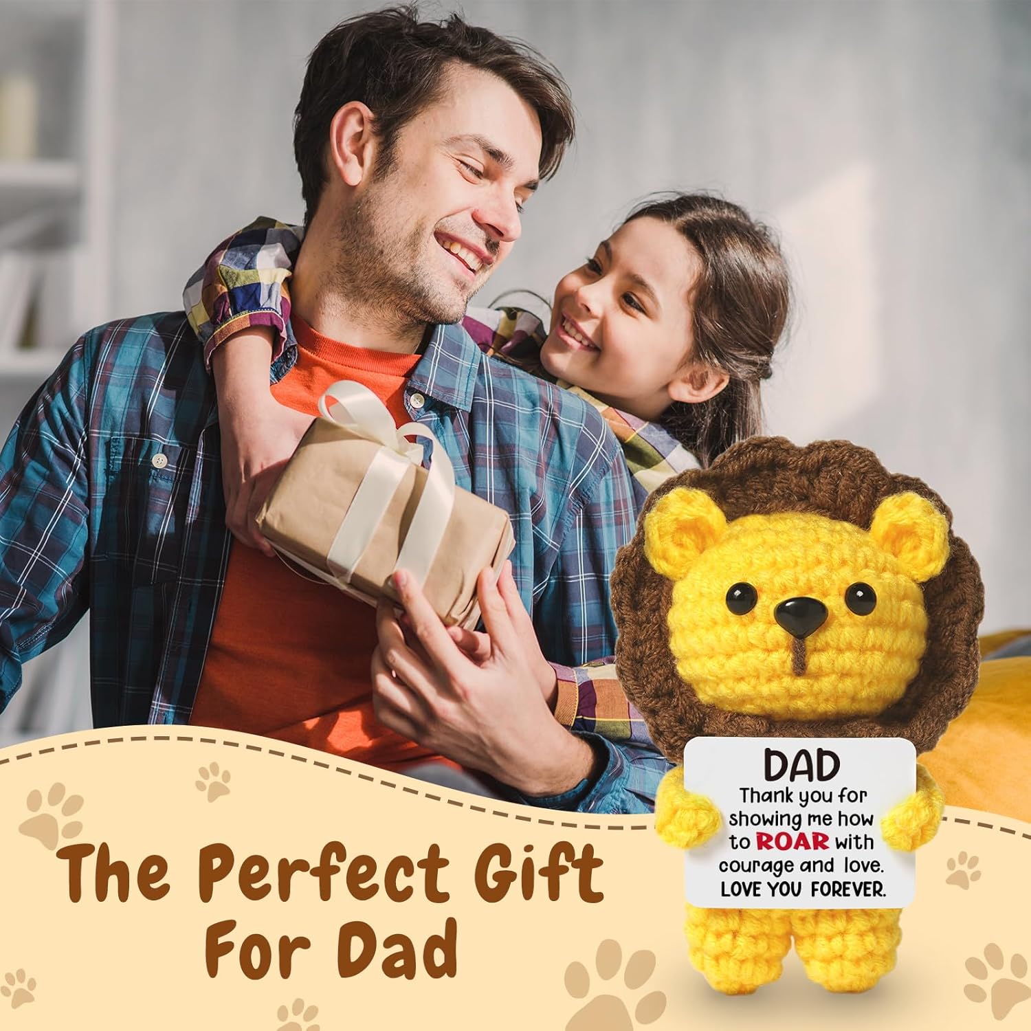 Crochet Lion Father's Day Gift for Dad – Free Animated Card | EasyWish