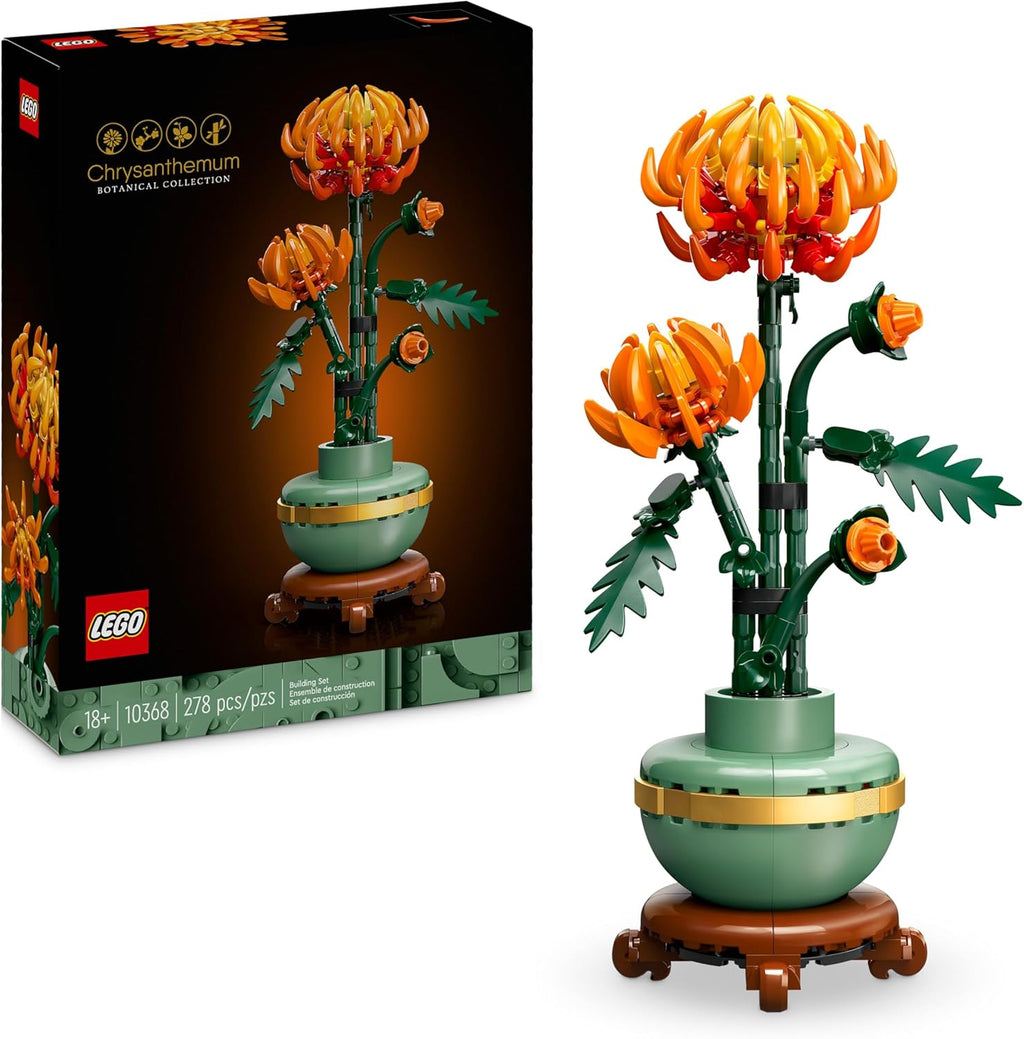 LEGO Chrysanthemum poseable petals and leaves close up