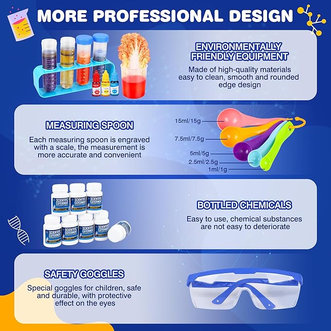 80+ Experiments Science Kit for Kids | Age 8-12 | STEM Educational Toy | Volcano, Chemistry, Fizzy Reactions & Colour Learning | Gift for Boys & Girls