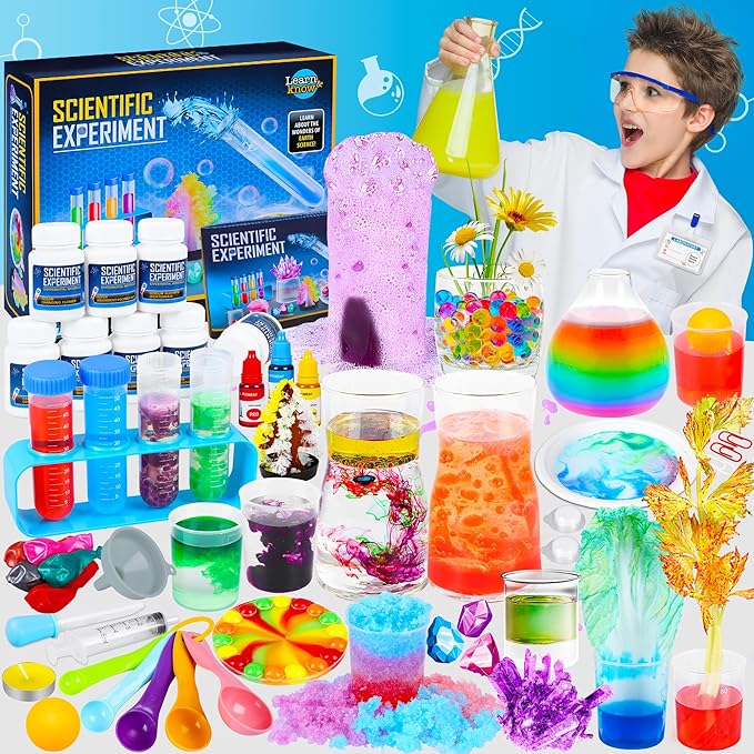 80+ Experiments Science Kit for Kids | Age 8-12 | STEM Educational Toy | Volcano, Chemistry, Fizzy Reactions & Colour Learning | Gift for Boys & Girls