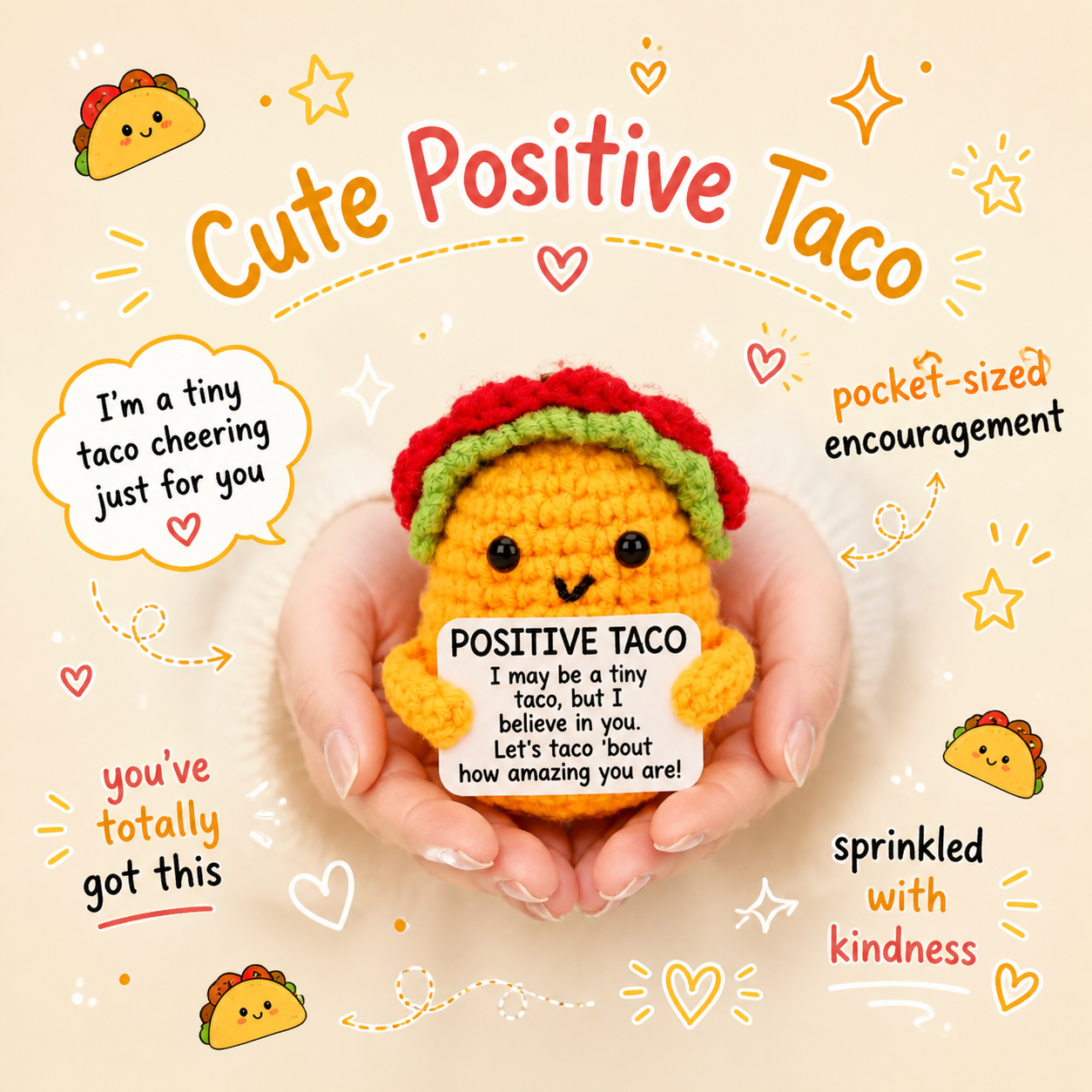 Emotional Support Taco — Cute Crochet Plush Gift